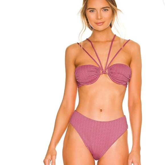 Revolve Tularosa Chandre High Waist Bikini Bottom - Size XL | NWOT Pink Rose - Picture 1 of 5